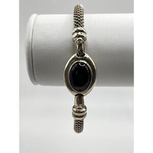 Vintage Joseph Esposito ESPO Onyx Bangle Bracelet 7"